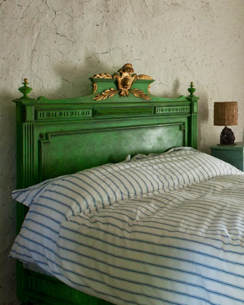Bed frame in Antibes Green Annie Sloan Chalk Paint.
