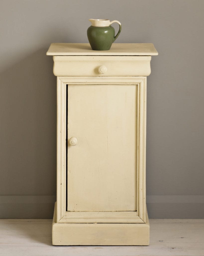 Side table painted with Cream Annie Sloan Chalk Paint.