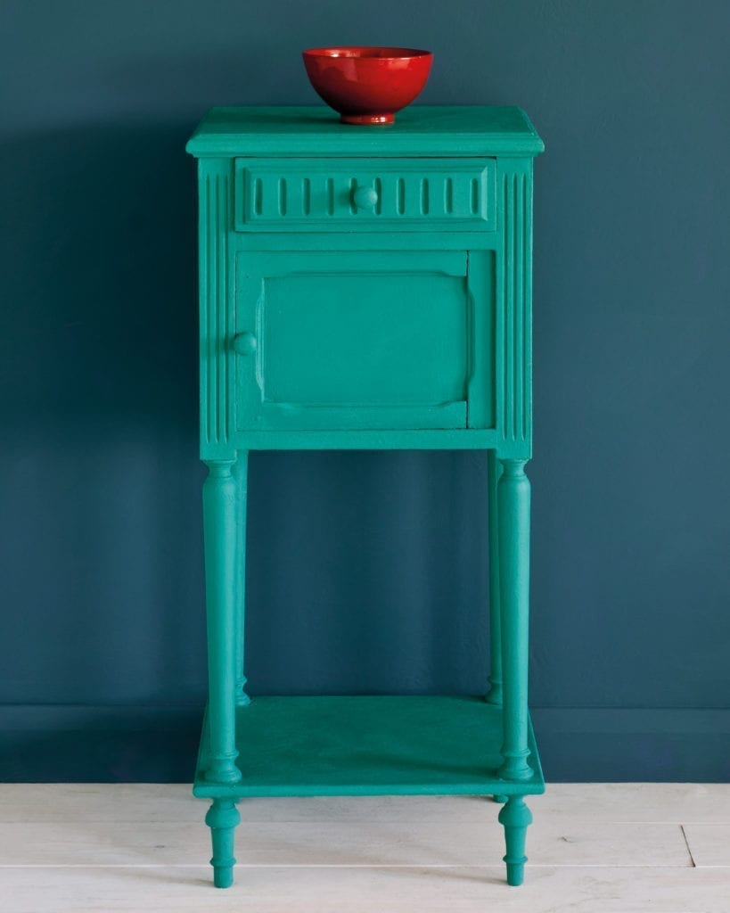 Side table of Florence Annie Sloan Chalk Paint.