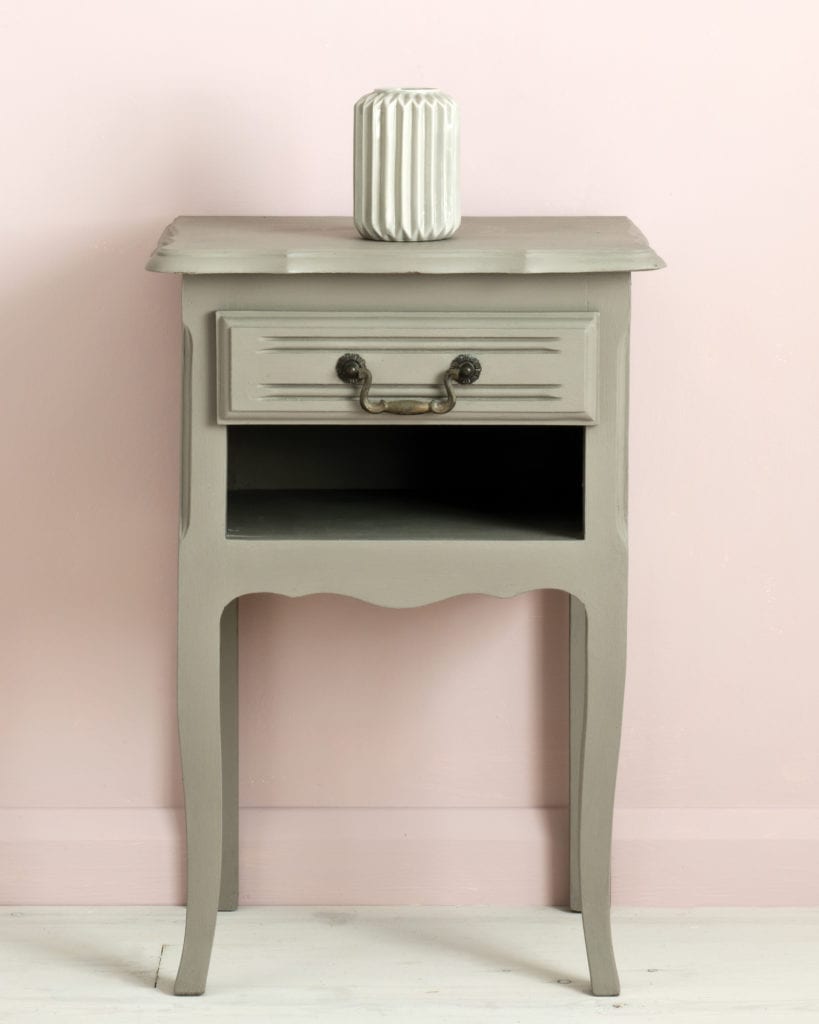 Side table painted with French Linen Annie Sloan Chalk Paint.