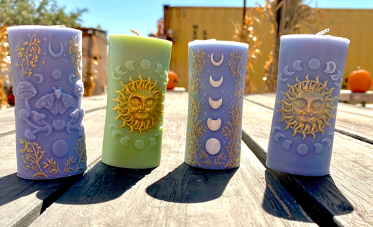 Eclipse Sun/Moon Candle With Gold