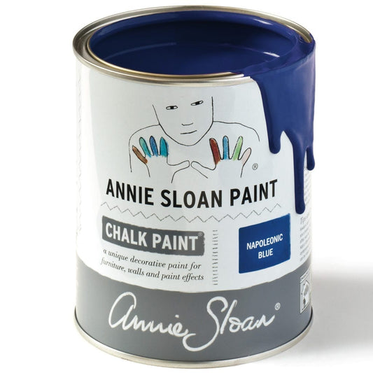 Can of Napoleonic Blue Annie Sloan Chalk Paint.