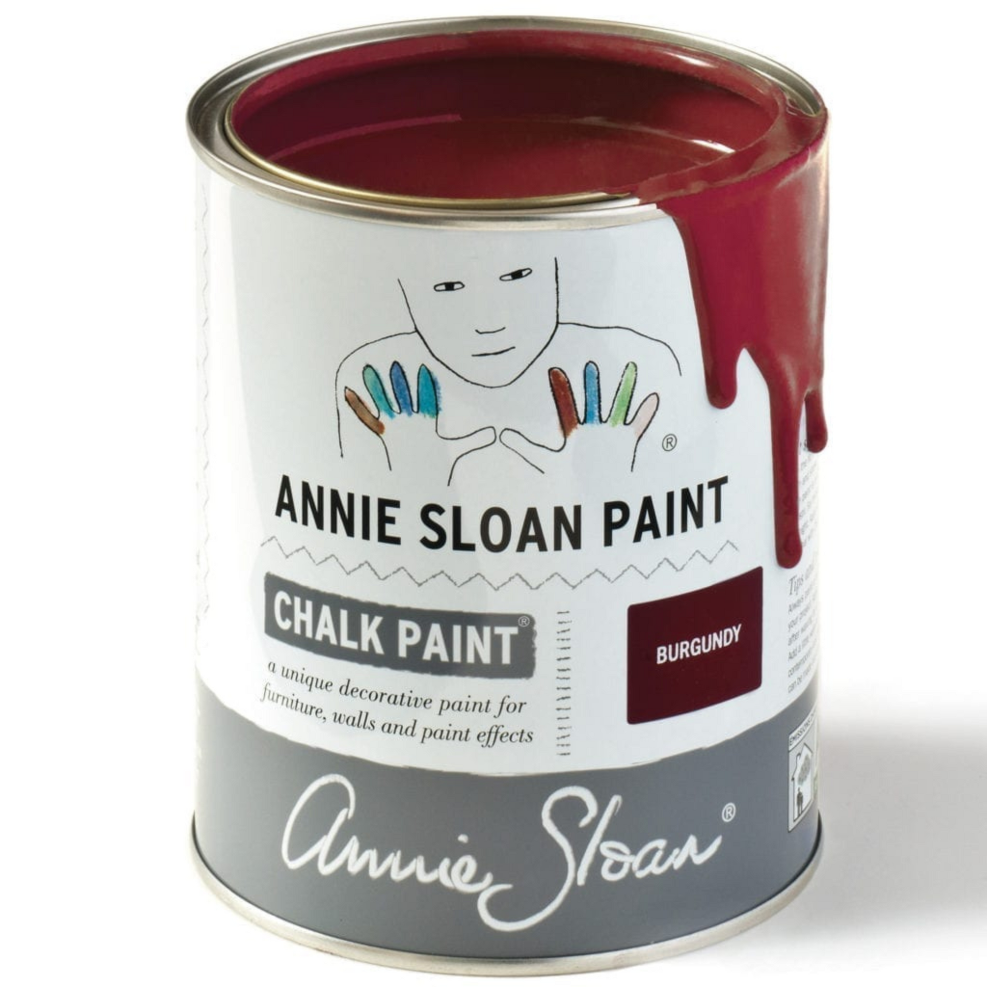 Can of Burgundy Annie Sloan Chalk Paint.
