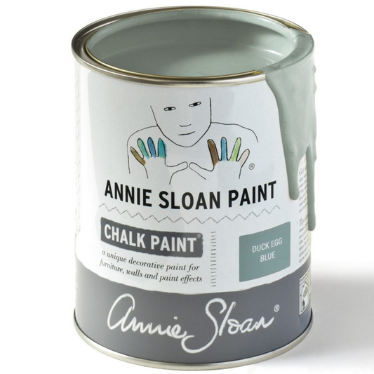 Can of Duck Egg Blue Annie Sloan Chalk Paint.