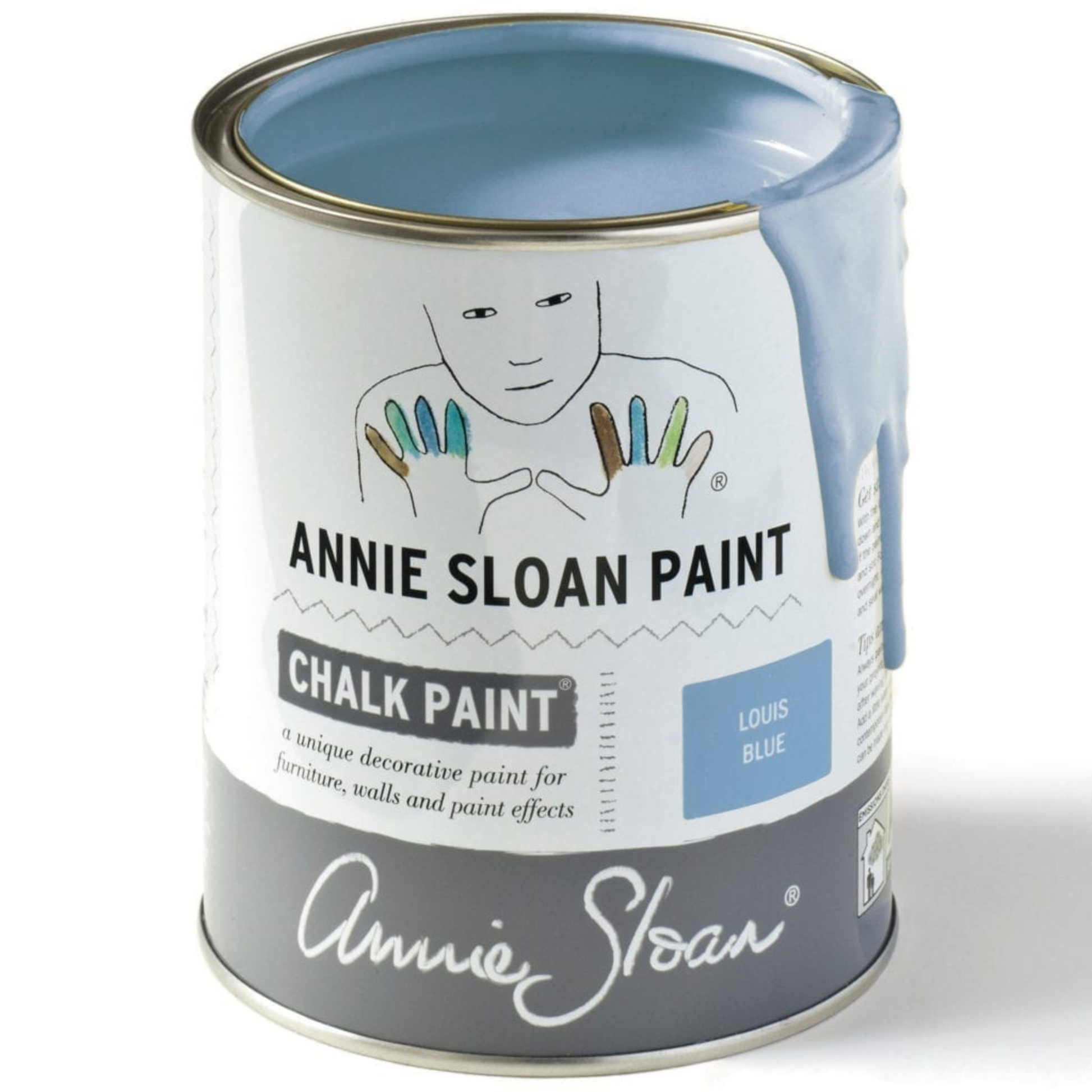 Can of Louis Blue Annie Sloan Chalk Paint.