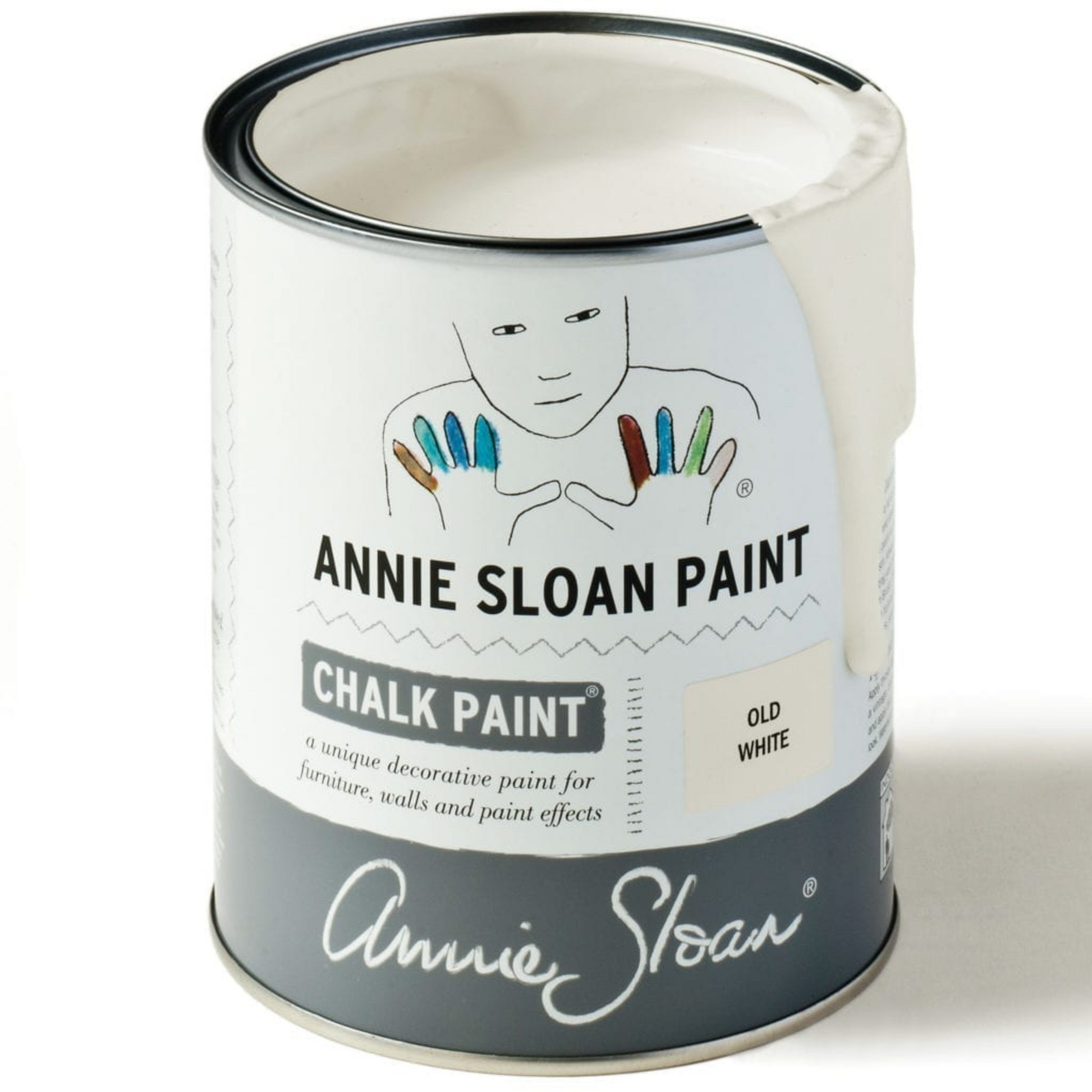 Can of Old White Annie Sloan Chalk Paint.