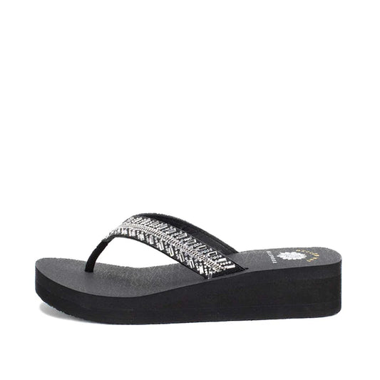 Lesia Flip Flop-Clear and Black