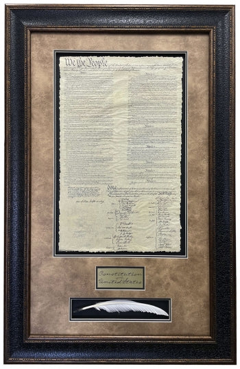 USA Constitution with Plaque and Quill - Print